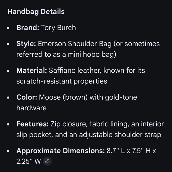 Tory Burch Brown Leather Shoulder Bag - Picture 4 of 4